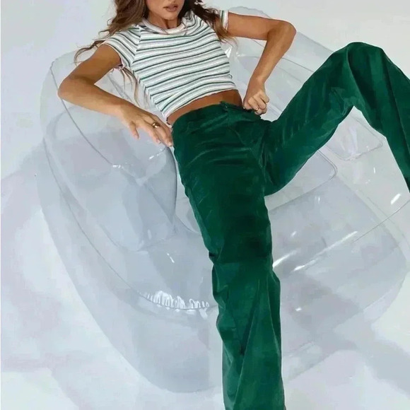 PRINCESS POLLY Nadia Green Pants - Picture 1 of 10